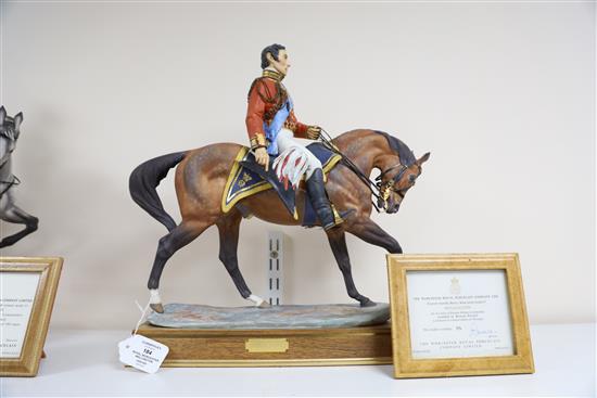A Royal Worcester limited edition model of Wellington, Total height 41.5cm